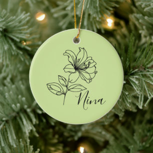 Décoration En Céramique Cadeau personnalisé Juin Honeysucké Fleur de naiss