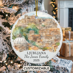 Décoration En Céramique Cadeau personnalisé Ljubljana Ornament, Slovénie