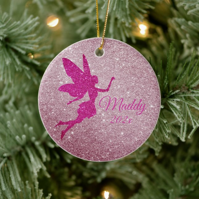Décoration En Céramique Cadeau personnalisé Pink Fairy (Arbre)