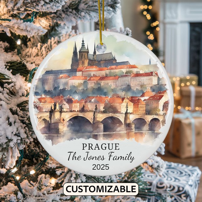Décoration En Céramique Cadeau personnalisé Prague Ornament, République Tc (Créateur téléchargé)