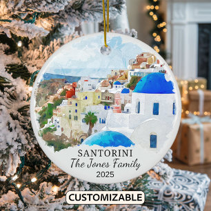 Décoration En Céramique Cadeau personnalisé Santorin, Grèce