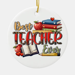 Décoration En Céramique Cadeau pour Enseignant Meilleur Enseignant Jamai