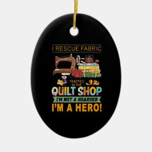 Décoration En Céramique Cadeau Quilting J'Ai Secouru Un Tissu Trappé La