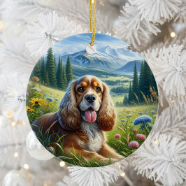 Décoration En Céramique Cadeau-souvenir de joli Cocker Spaniel