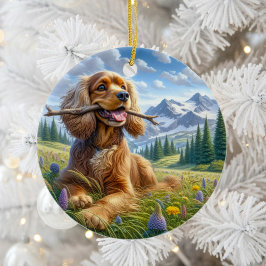 Décoration En Céramique Cadeau-souvenir mignon Cocker Spaniel