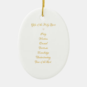 Décoration En Céramique Cadeaux de l'Esprit Saint en 3D Look Script doré