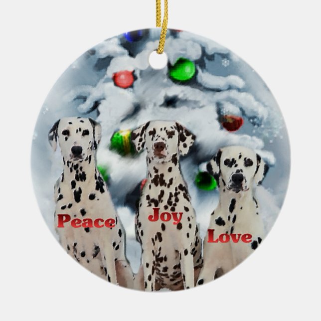 Décoration En Céramique Cadeaux de Noël Dalmatiens (Devant)