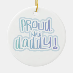 Décoration En Céramique Cadeaux fiers de papa des textes bleus nouveaux