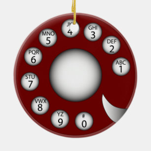 Décoration En Céramique Cadran rotatoire de téléphone (rouge)