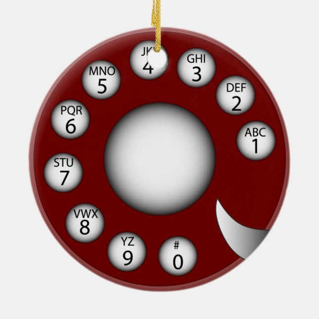 Décoration En Céramique Cadran rotatoire de téléphone (rouge) (Dos)