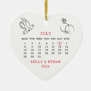 Décoration En Céramique Calendrier cardiaque Mariage d'été 2024