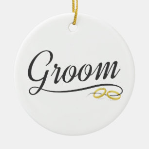 Décoration En Céramique Calligraphie Mariage florale simple Groom   Orneme