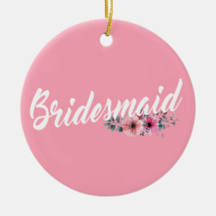Décoration En Céramique Calligraphie simple du Mariage de Bridesmaid   Orn