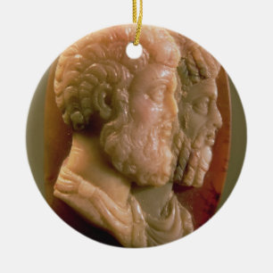 Décoration En Céramique Camée dépeignant Marcus Aurelius (121-180) et Lu