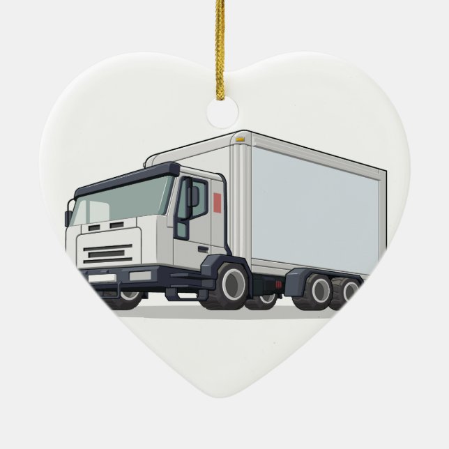 Décoration En Céramique Camion de livraison (Dos)
