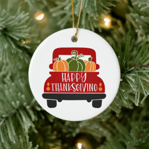 Décoration En Céramique Camion de Thanksgiving