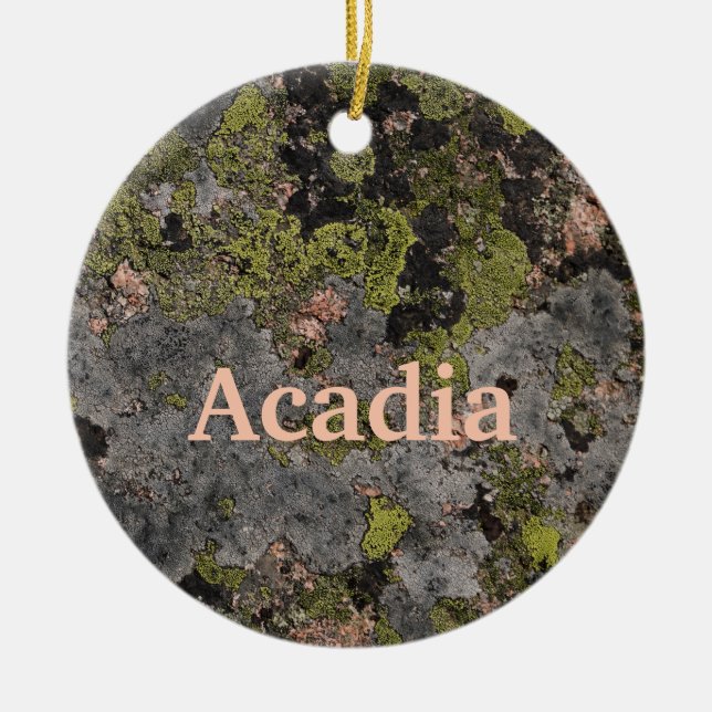 Décoration En Céramique Camouflage rose.Granite Acadia Maine Noël (Devant)