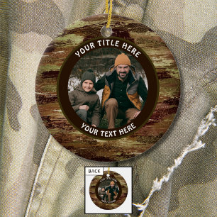 Décoration En Céramique Camouflage rustique Photo personnalisée