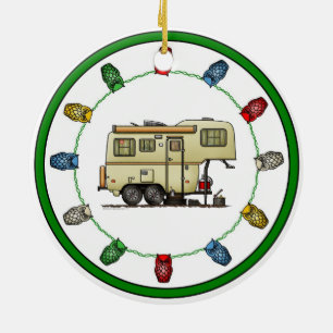 Décoration En Céramique Camper RV Scamp Fifth Wheel