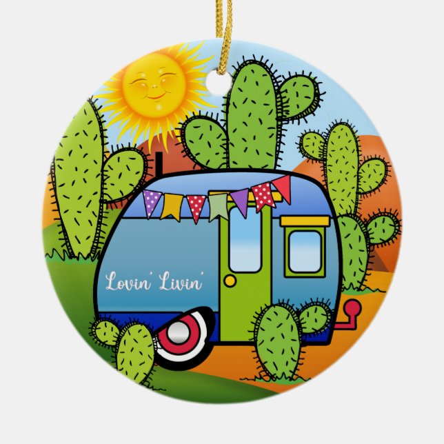 Décoration En Céramique Camping Trailer Ornament céramique (Devant)
