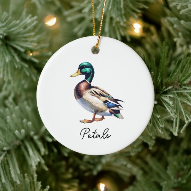 Décoration En Céramique Canard colvert de peinture à l'eau personnalisé (Arbre)