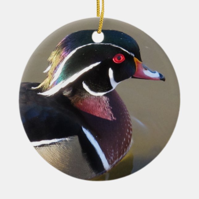 Décoration En Céramique Canard en bois iridescent (Devant)