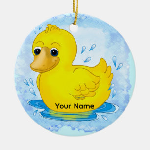 Décoration En Céramique Canard en caoutchouc jaune