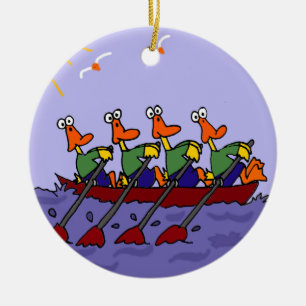 Décoration En Céramique Canards drôles dans une bande dessinée de rangée