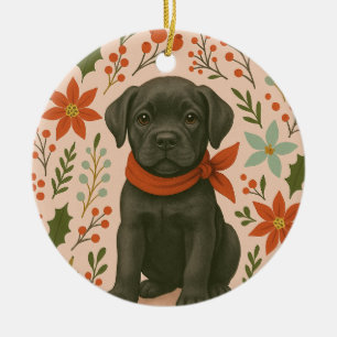 Décoration En Céramique Cane Corso Noël