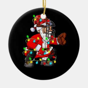 Décoration En Céramique Capteur de baseball du Père Noël
