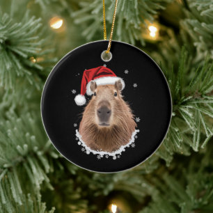 Décoration En Céramique Capybara Noël drôle 
