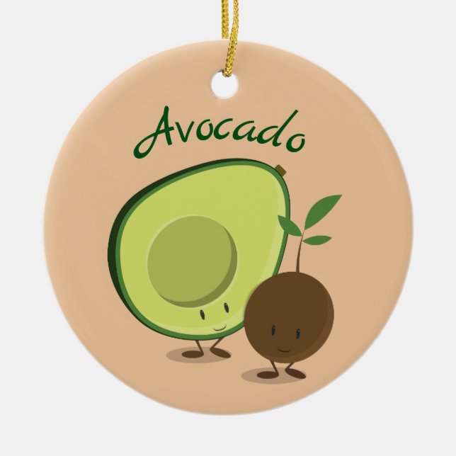 Décoration En Céramique Caractères Avocado nourriture (Devant)