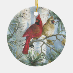 DÉCORATION EN CÉRAMIQUE CARDINALS-ORNAMENT