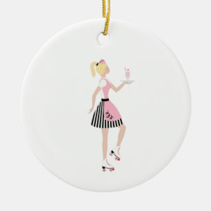 Décoration En Céramique Carhop Girl