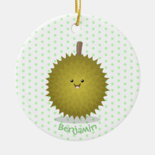 Décoration En Céramique Caricature de durian joyeux