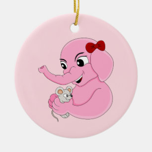 Décoration En Céramique Caricature de fille d'éléphant mignon