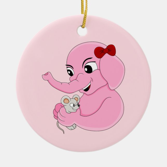 Décoration En Céramique Caricature de fille d'éléphant mignon (Devant)