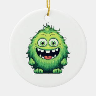 Décoration En Céramique Caricature du Monstre Vert et souriant