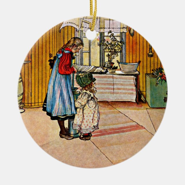 Décoration En Céramique Carl Larsson art : The Kitchen (Devant)
