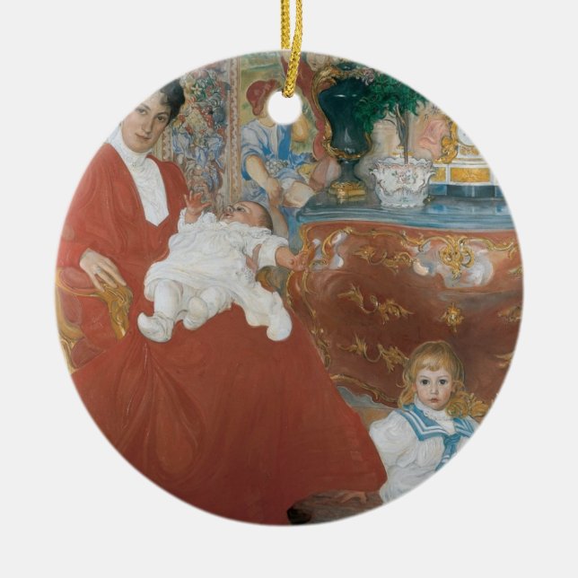 Décoration En Céramique Carl Larsson Mme Dora Lamm et ses deux fils aînés (Devant)