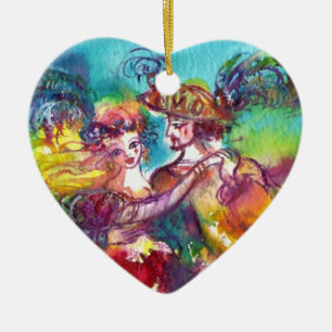 DÉCORATION EN CÉRAMIQUE CARNIVAL DANCE  RED RUBY HEART