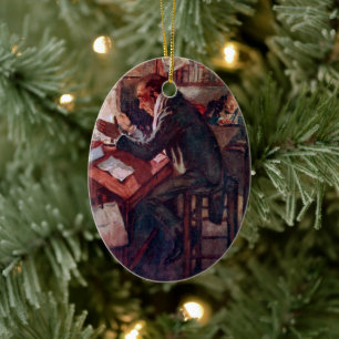 Décoration En Céramique Carol de Noël : Cratchit and Scrooge