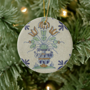 Décoration En Céramique Carrelage Delft Antique Pot de Fleur Céramique