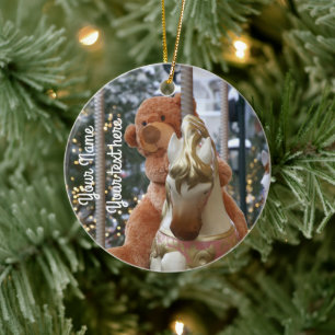 Décoration En Céramique Carrousel avec ours en peluche