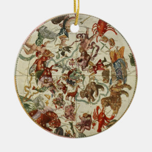 Décoration En Céramique Carte céleste ancienne de l'étoile du Nord 1660