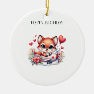 Décoration En Céramique Carte d'anniversaire Pilote Renard