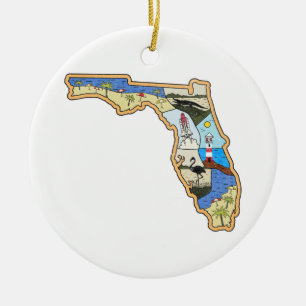 Décoration En Céramique Carte de Floride Jacksonville Miami Tampa Key West
