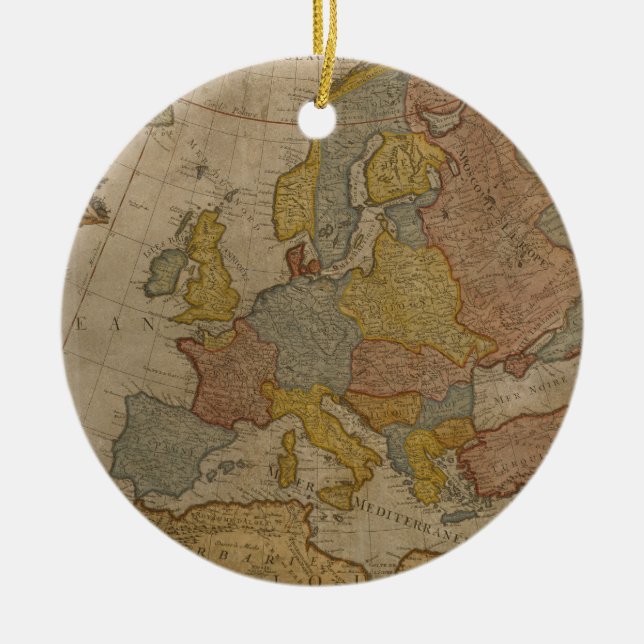 Décoration En Céramique Carte de l'Europe | 1700 (Devant)
