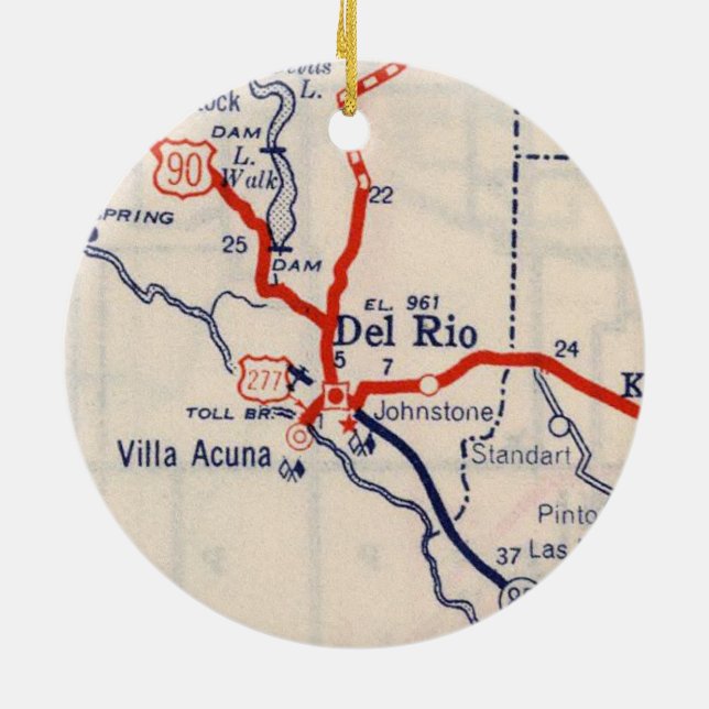 Décoration En Céramique Carte de Rio 1948 (Dos)