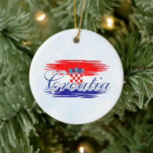 Décoration En Céramique Carte du drapeau de la Croatie